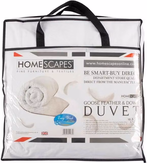 Homescapes Kids Goose Feather and Down Duvet, 4.5 Tog, White