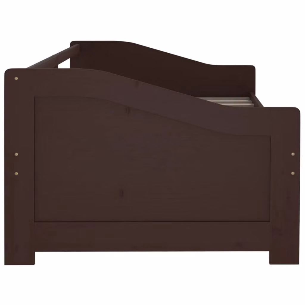 Berkfield Home 3-Seater Day Bed in Dark Brown Solid Pinewood, W/D/H: 200 x 90 x 90 cm – 3