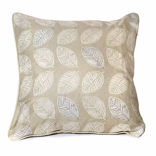 Fusion Delft Floral Cotton Filled Square Cushion in Beige, W/D/H: 43 x 43 x 43 cm – 1