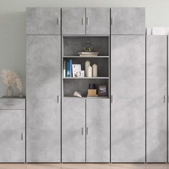 Berkfield Home Freestanding Storage Cabinet in Grey, W/D/H: 70 x 42.5 x 225 cm – 1