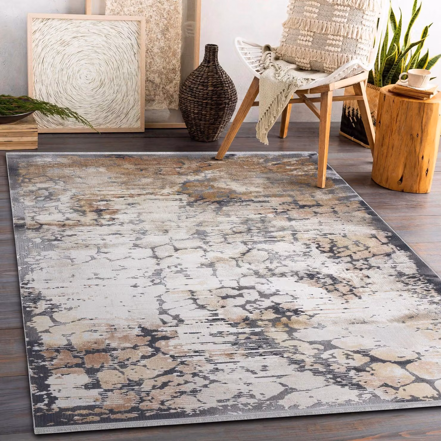 RugsX Luce Abstract Grey and Multicolour Rug, W/D: 115 x 170 cm – 3