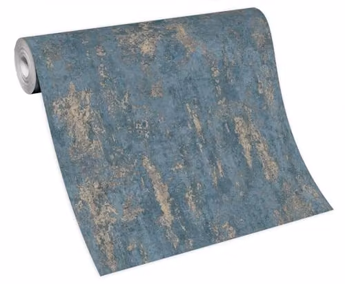 Erismann Casual Chic 1027308/10273-09 Abstract Modern Non-Woven Wallpaper in Blue and Beige – 2
