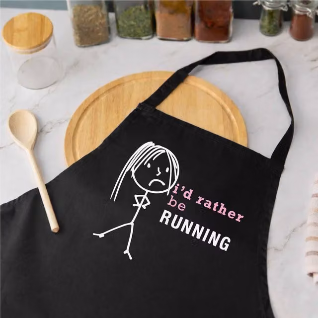 60 Second Makeover Women's I'd Rather Be Running Apron in Black