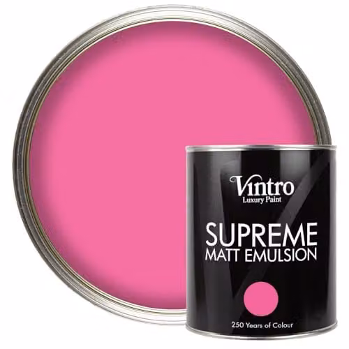 Vintro Luxury Matt Emulsion Multi Surface Paint in Hot Pink - Belladonna, 1L – 1