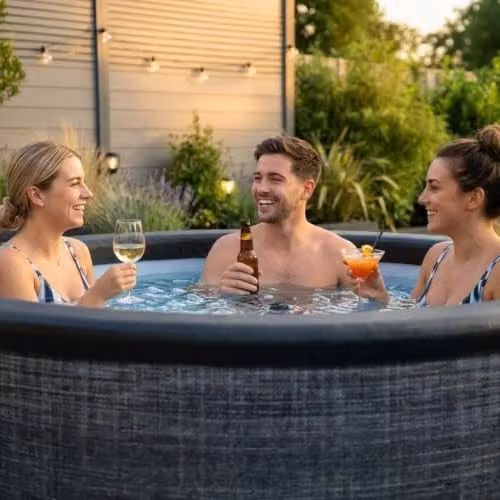 Summer Waves Wave Tahoe 4 Person Eco Foam Hot Tub in Flint Grey with Integrated Heater and WiFi App Control – 3