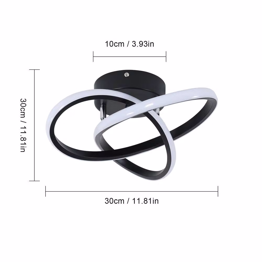 Pheashine Modern Black LED Ceiling Light, 30W Cool White, Diameter: 30 cm – 2