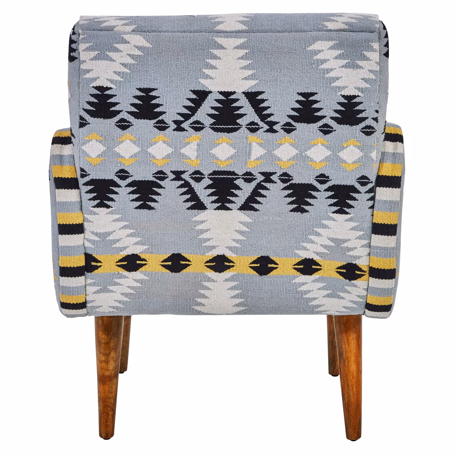 Fifty Five South Orsina Kilim Style Armchair with Mango Wood Frame and Multicolour Geometric Fabric – 3