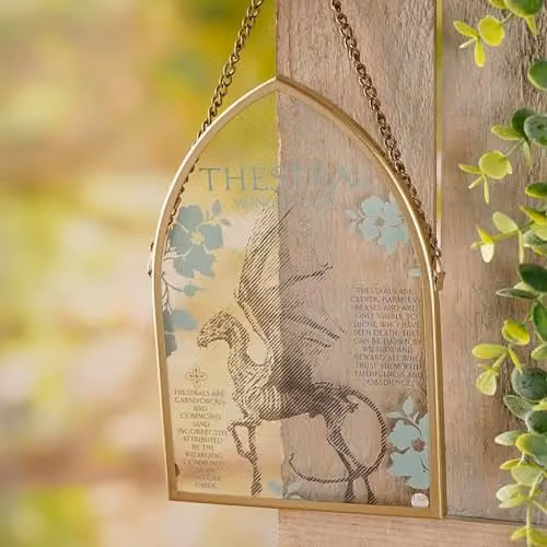 Widdop and Co Harry Potter Thestral Winged Horse Arch Plaque, Gold and Transparent Glass Wall Decor – 2
