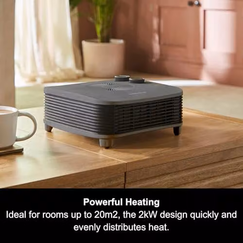 Morphy Richards HeatFlux 2kw Fan Heater with Adjustable Thermostat and Overheat Protection, Grey – 2