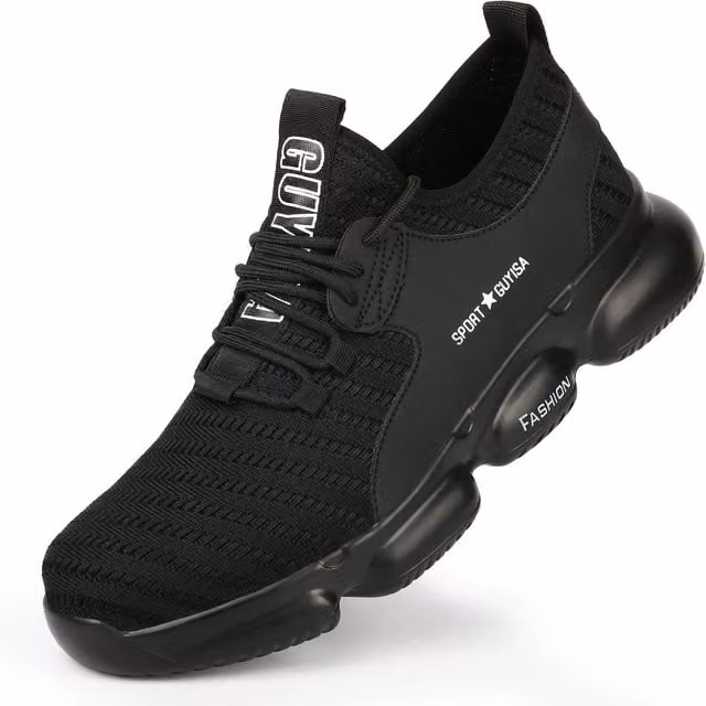 Safety Brands Mens S1P Steel Toe Cap Lightweight Water Resistant Safety Trainers in Black, Size 11