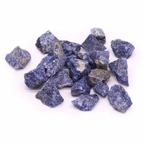 KDMD Sodalite Raw Crystals in Blue and White, 500 g