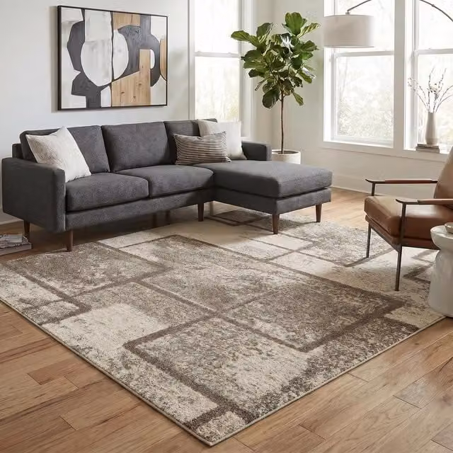 Desire Rugs Rhodes Modern Geometric Enigma Area Rug in Green and Beige, W: 230 cm x D: 160 cm – 1