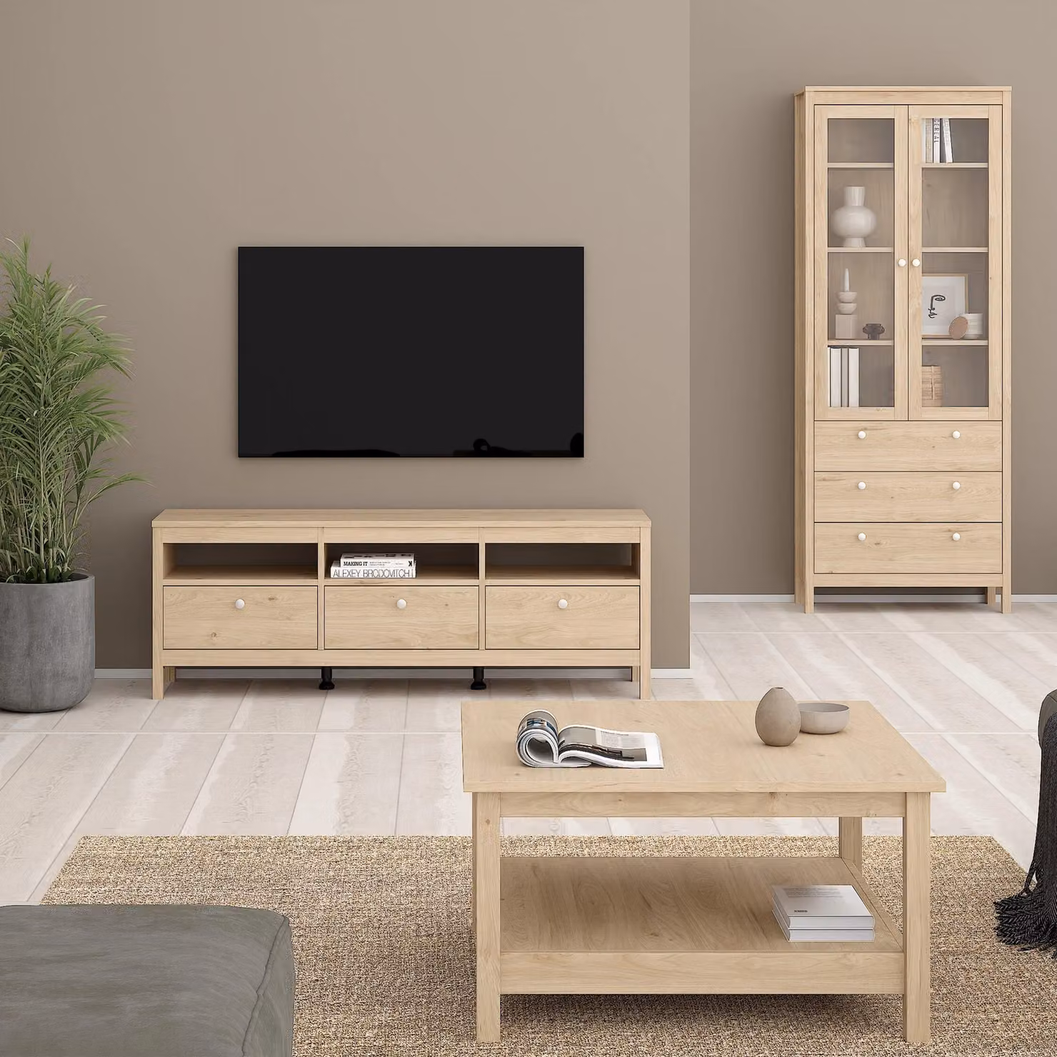 Furniture To Go Madrid Coffee Table in Jackson Hickory Oak, Light Oak Finish – 3