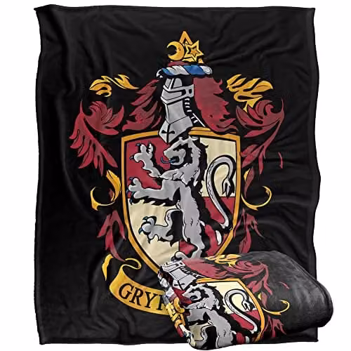 Warner Brothers Harry Potter Gryffindor Crest Fleece Blanket in White and Multicolour, W/D/H: 152 x 127 cm – 1