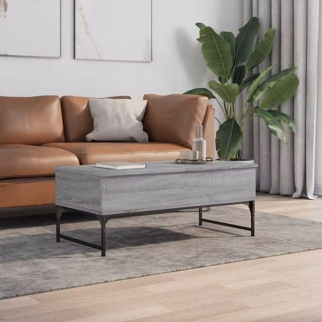Berkfield Home Decorative Coffee Table in Grey Sonoma, W/D/H: 100 x 50 x 40 cm