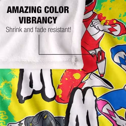 LOGOVISION Power Rangers Super Soft Fleece Throw Blanket, Multicolour, W: 152 cm, D: 127 cm – 2