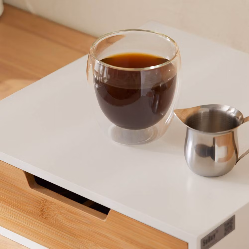 SoBuy Coffee Capsule Drawer with Bamboo Interior in White – 4