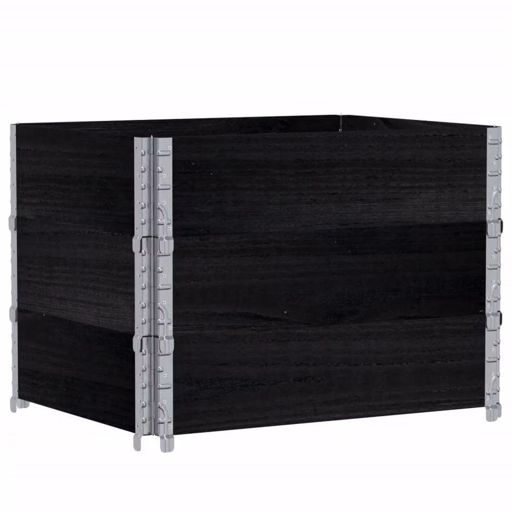 Berkfield Home Garden Black Wooden Raised Bed Planter with Galvanised Steel, W: 80 cm, D: 60 cm – 2