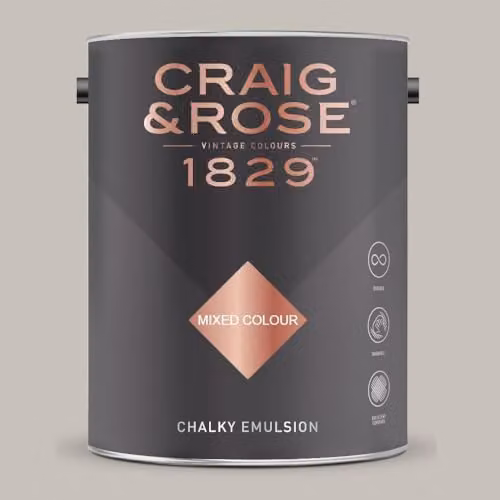 Craig & Rose 1829 Chalky Emulsion Paint Exposition Gris Matt Grey 5 l