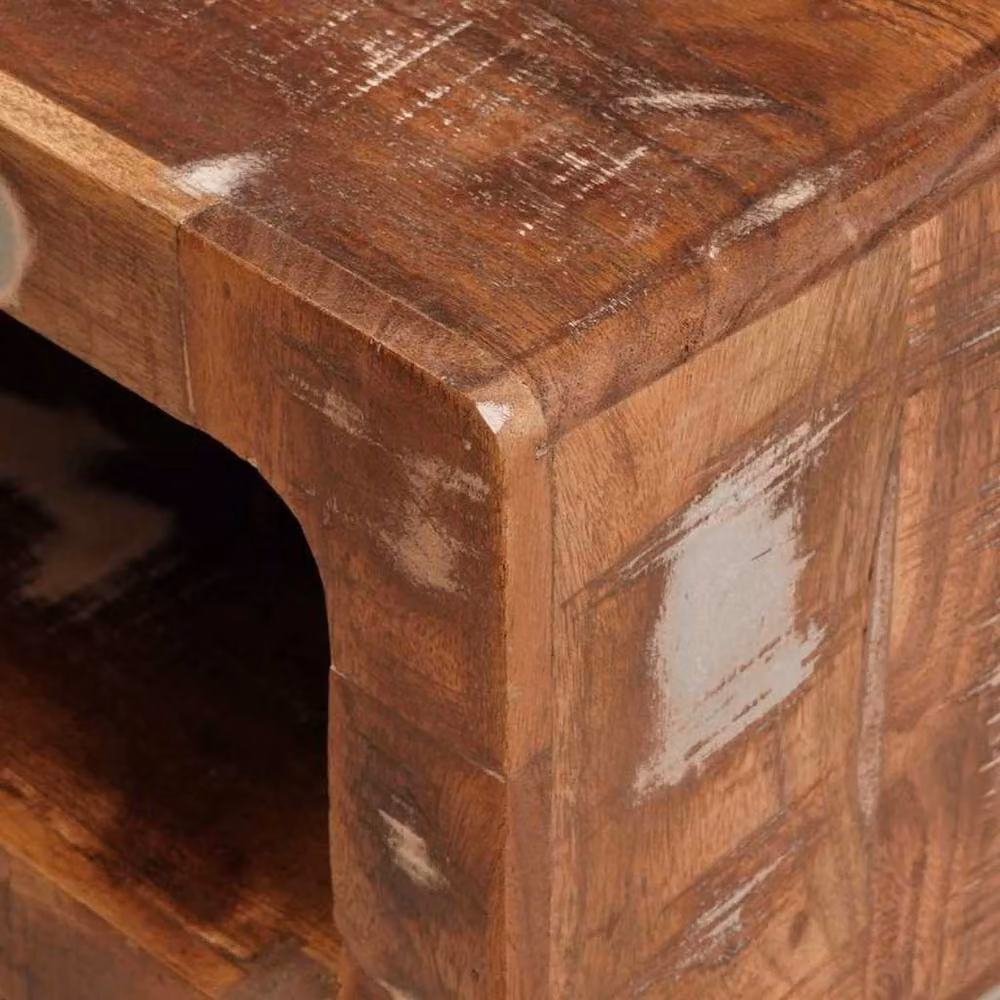 Berkfield Home Multicolour Solid Reclaimed Wood End Tables, W/D/H: 40 x 40 x 49 cm – 3