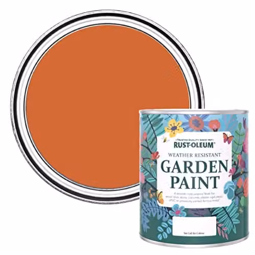 Rust-Oleum Orange Tiger Tea Matt Finish Mould Resistant Garden Paint, 750ml – 1