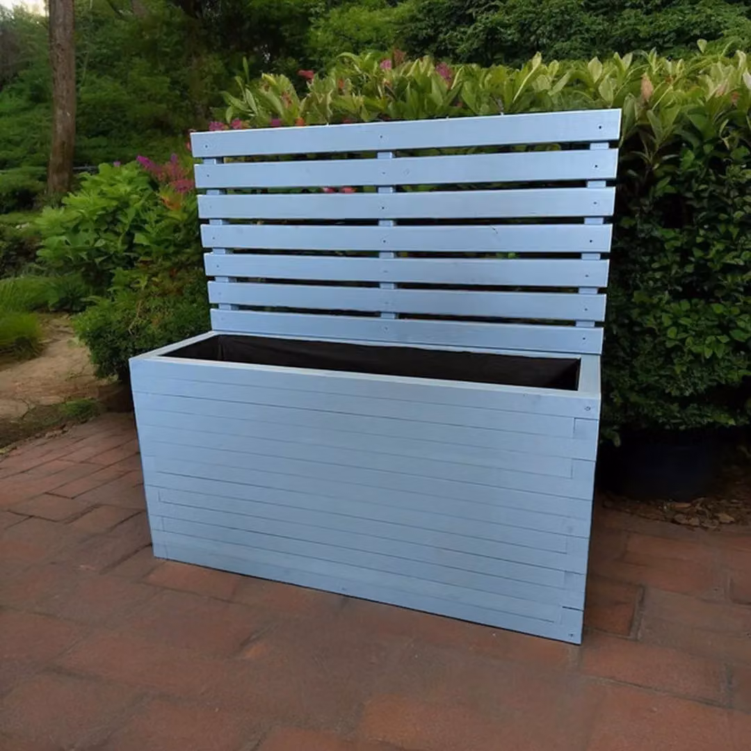 Buttercup Farm Norfolk Wooden Raised Bed Planter and Trellis 2 Pack, W: 40 cm, D: 90 cm, H: 120 cm – 5
