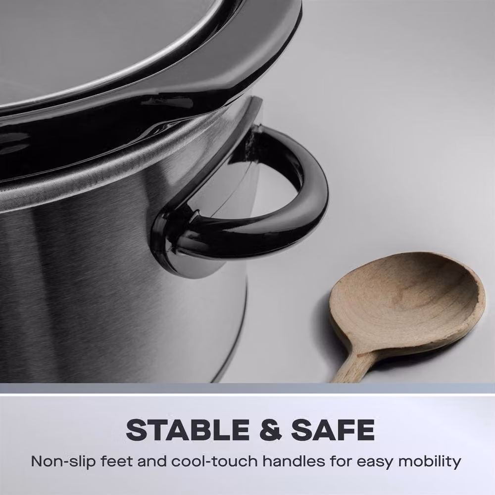 Daewoo 6.5L Stainless Steel Slow Cooker in Silver – 6
