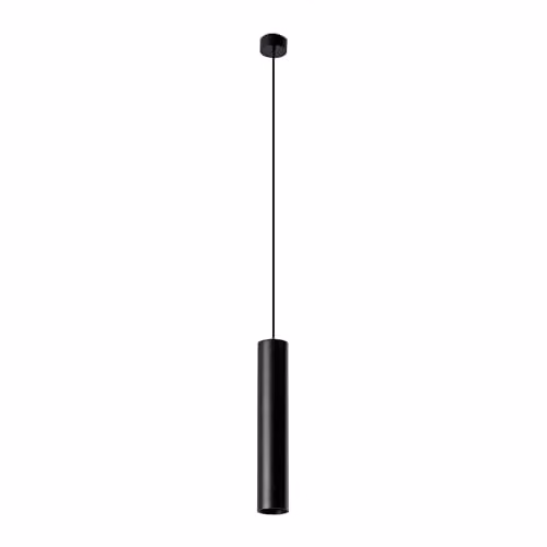 Netlighting Stan Black Metal Cylinder Pendant Lamp with 1x GU10 Socket – 1