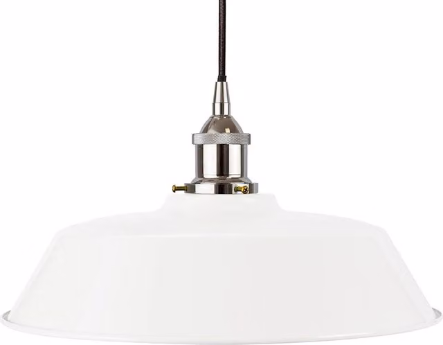 SE Home Chancery Round Pendant Light in White and Black with Nickel Finish