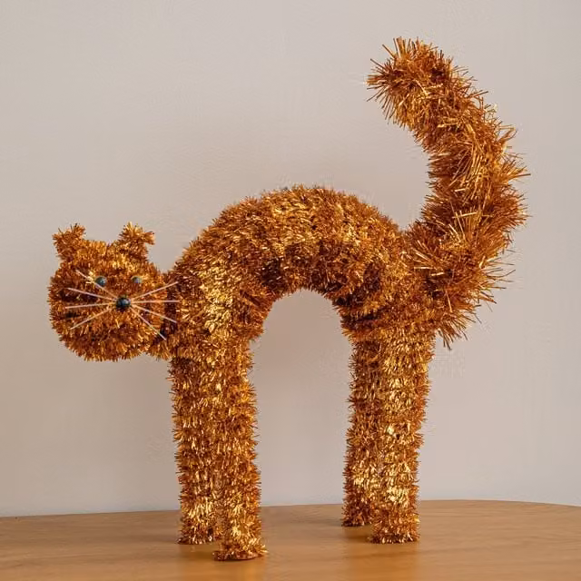 Samuel Alexander Standing Scaredy Cat Halloween Decoration, Orange, Height: 42 cm