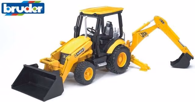 Bruder JCB Midi CX Backhoe Loader Model, Yellow, 1:16 Scale