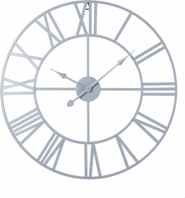 EOS Retro Round Skeleton Wall Clock in Grey, Diameter: 60 cm