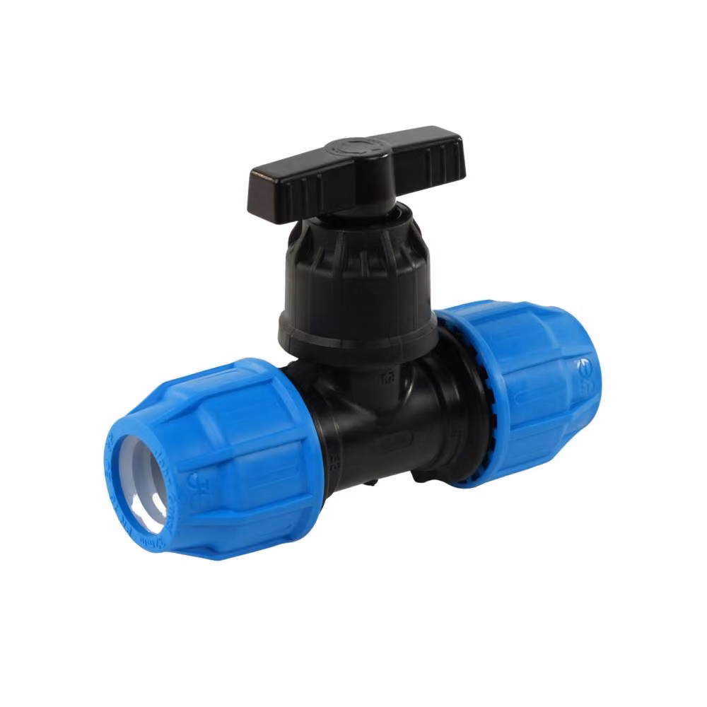 John Guest Straight MDPE Compression Stop Tap in Blue – 2