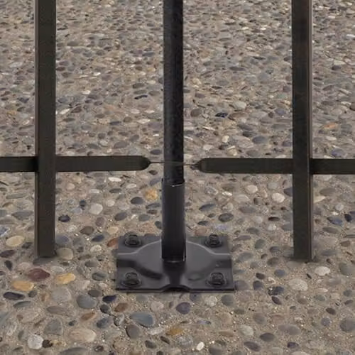 Primrose Black Powder Coated Round Surface Mount Bolt Down Fence Bracket in Galvanised Steel – 1