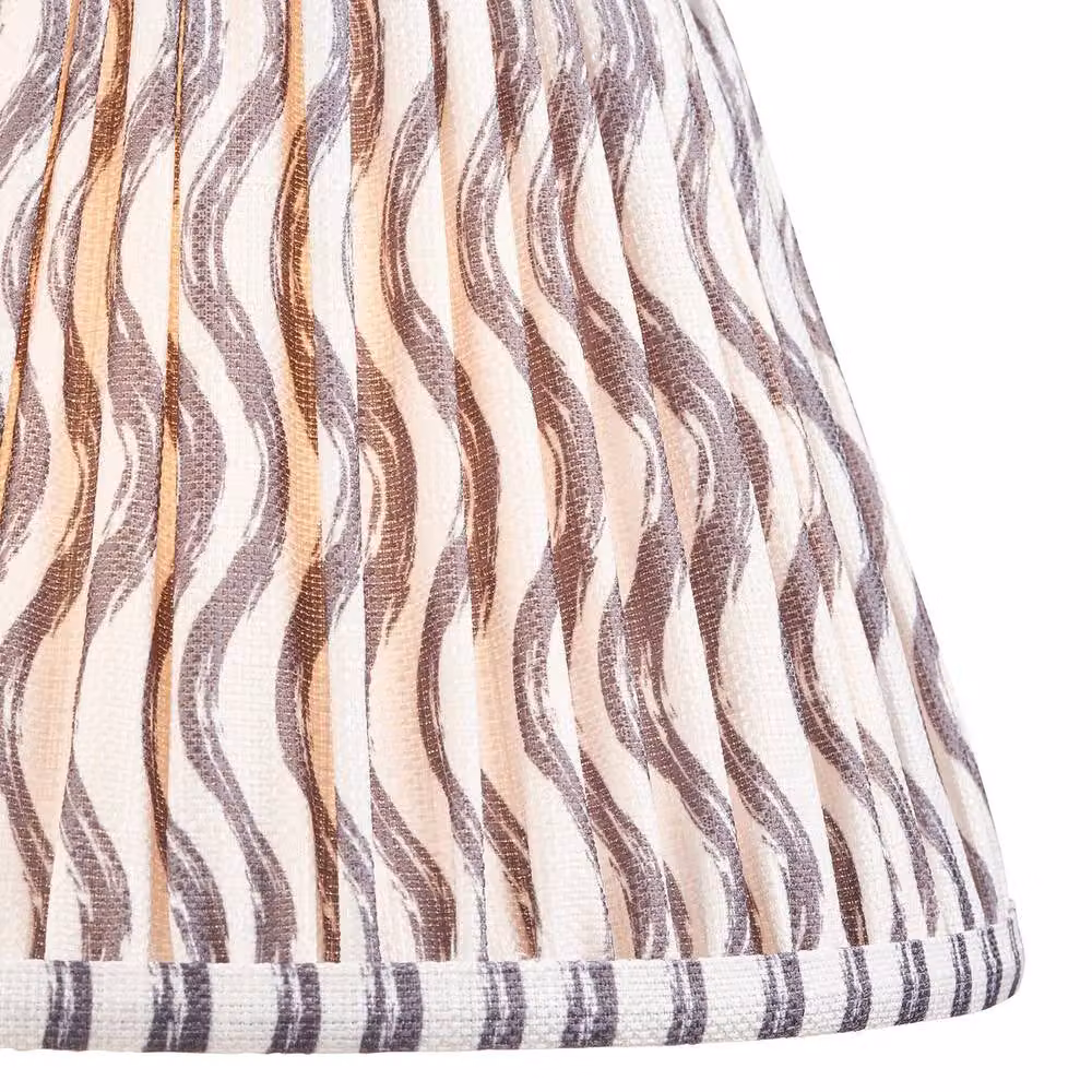 Netlighting Bobble Olive Green Glaze Ceramic Table Lamp with Grey Fabric Ripple Shade – 3
