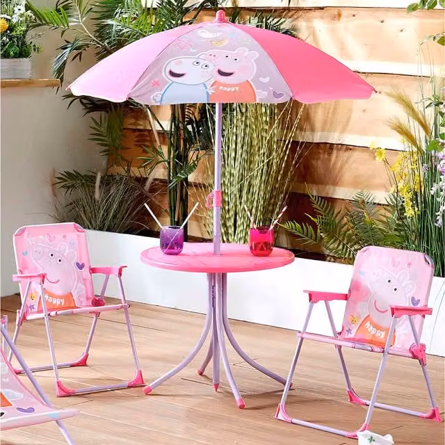 Relsy Peppa Pig Pink Plastic Childrens Patio Set