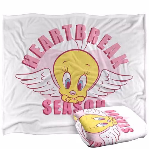 Warner Bros. Looney Tunes Tweety Heartbreak Valentine Super Soft Fleece Throw Blanket, Multicolour, W: 152 cm, D: 127 cm