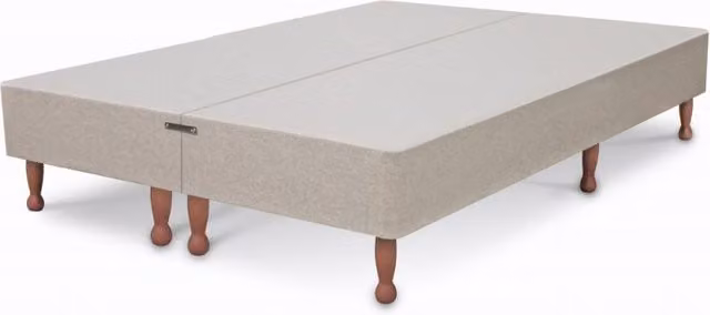 Deluxe Universal Low Divan Base, Beige Upholstered Fabric, W/D/H: 200 x 200 cm