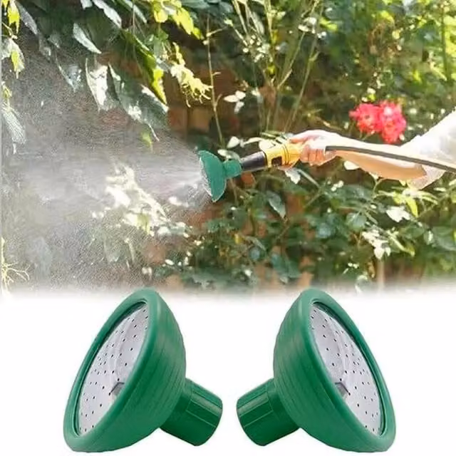 VOGREX 2-Pack Garden Watering Can Rose Head Sprinkler Sprayer in Green
