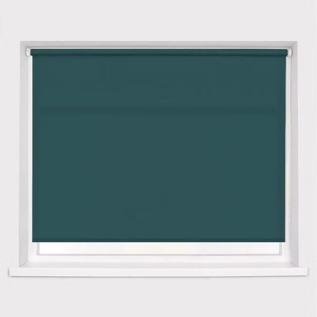 Caecus Semi-Transparent Petrol Textile Roller Blind with Chain, Width: 60 cm