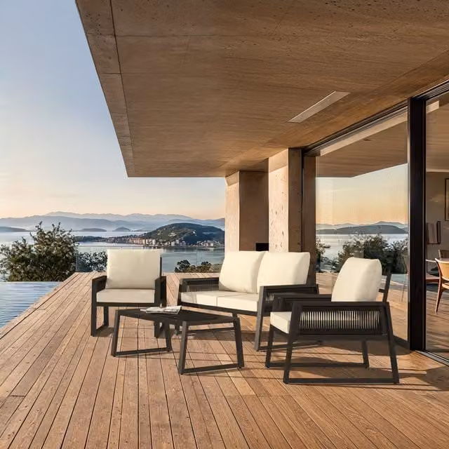Tectake Captive Garden Furniture Set with Anthracite Metal Frame