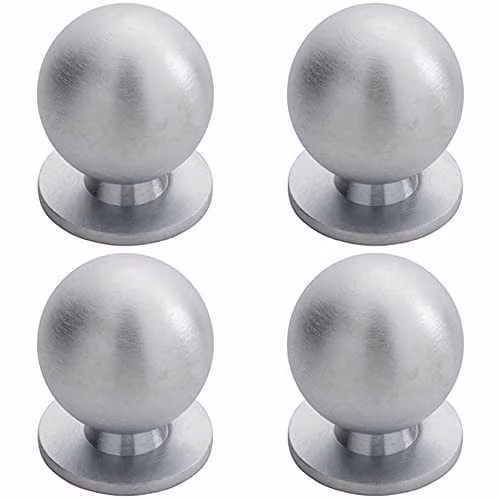 Loops 4 Pack Brushed Chrome Solid Ball Cupboard Door Knobs – 1