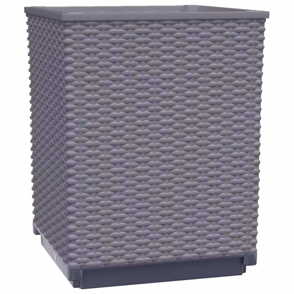 Berkfield Home Set of 2 Grey Plastic Ornamental Planter Tubs, W/D/H: 30 x 30 x 37 cm – 4