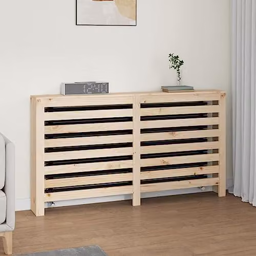 vidaXL Radiator Cover in Brown Untreated Solid Pine Wood, W/D/H: 153 x 19 x 84 cm – 2