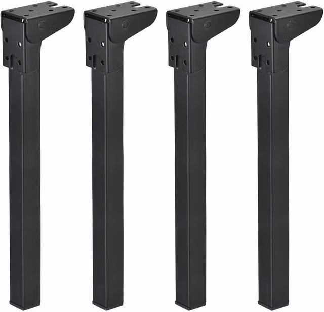 Nordara Set of 4 Matt Black Metal Foldable Table Legs, Height: 32 cm