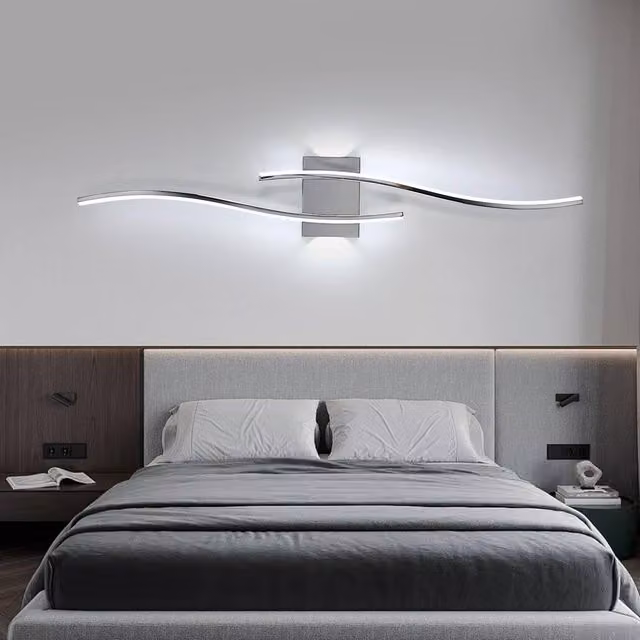 Goeco LED Wall Light in Silver, 27W, 6500K Cool White, Length: 89 cm – 1