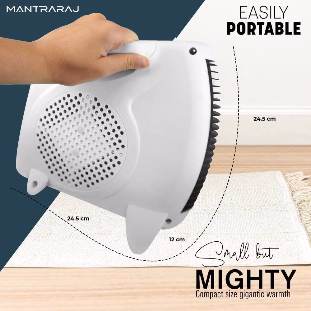 MANTRARAJ 2000W Ceramic Portable Fan Heater with Thermostat and Overheat Protection, White – 6