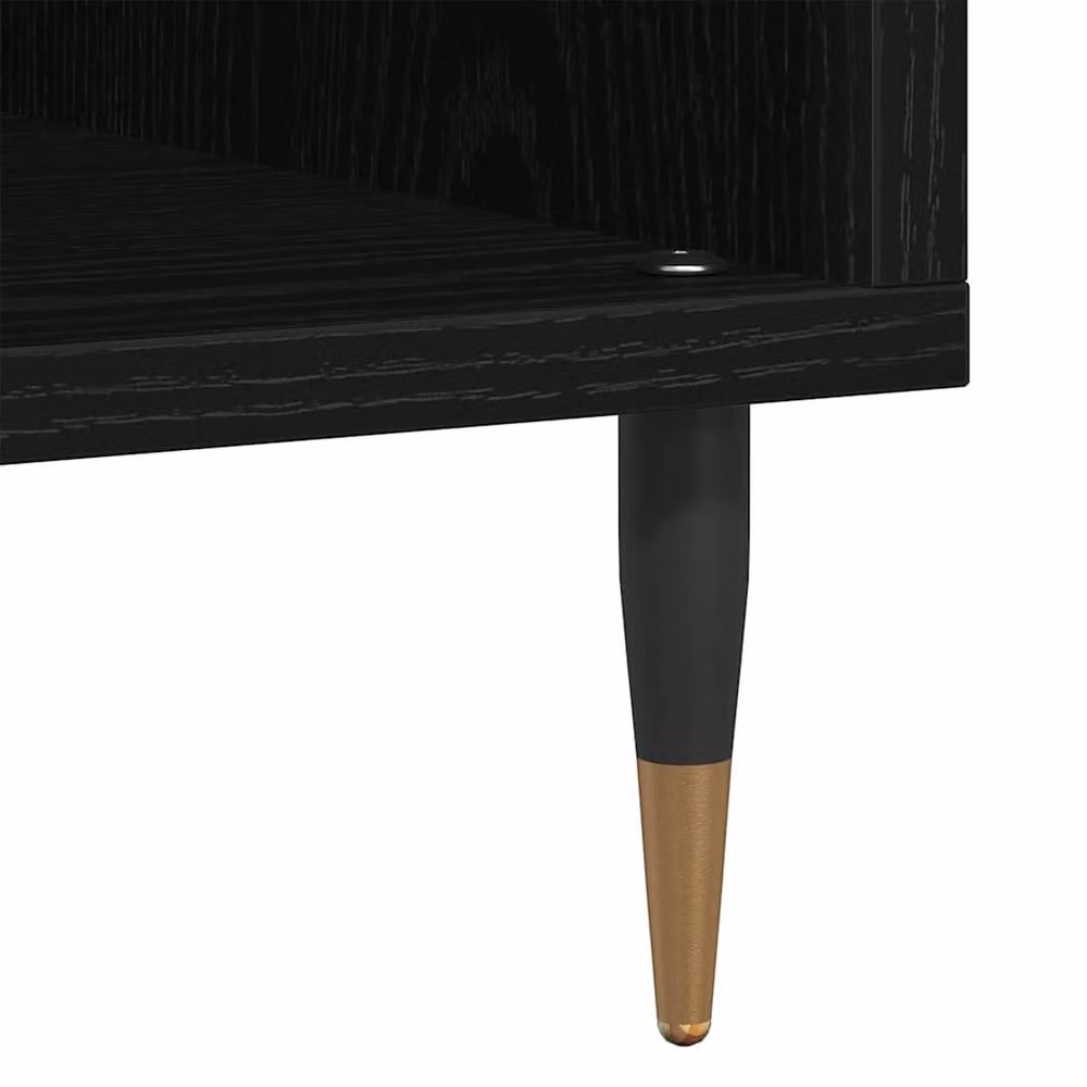 Berkfield Home Record Cabinet in Black Oak, W: 100 cm, D: 38 cm, H: 48 cm – 5