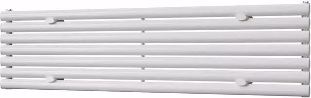 UK Radiators Omeara Axis White Elliptical Tube Horizontal Designer Radiator W: 160 cm, H: 40.6 cm