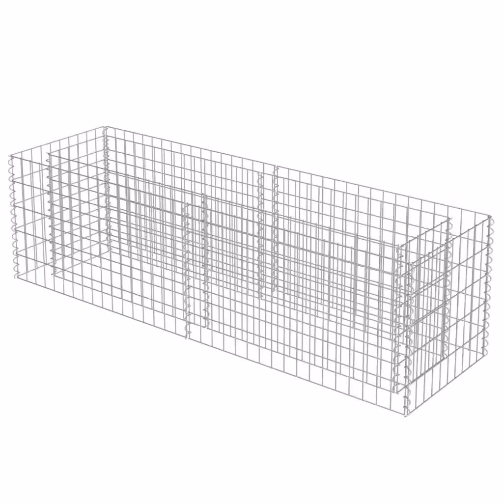 Berkfield Home Silver Galvanised Steel Gabion Raised Bed, W/D/H: 180 x 50 x 50 cm – 1